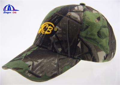 China Cotton Camo LED Baseball Cap with 4 White Led lights in Front , Embroidery Logo for sale