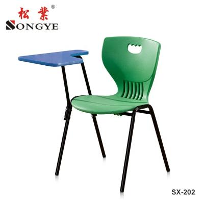 China Strong College Conference Hall Use School Student Chair With Wooden Notepad for sale