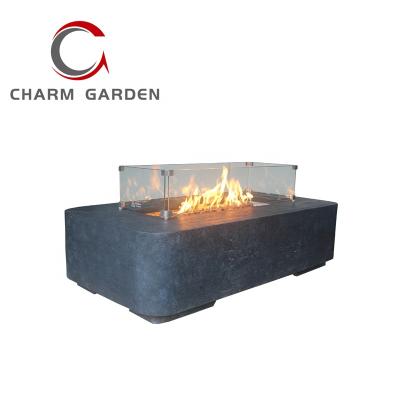 China Stocked Outdoor Rectangle Gas Fire Table, Fire Pit In Patio And Garden for sale