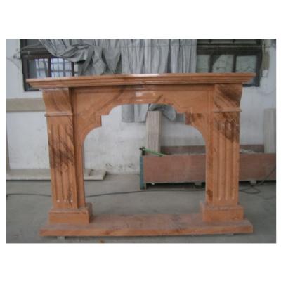 China Indoor For Sale Yellow Wood Vein Marble Fireplace Surround Mantel RST-FP-K034 for sale