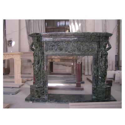 China Indoor on sale carving black marble fireplace surround mantel RST-FP-K003 for sale