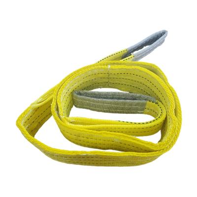 China Cargo lifting belt new arrivals OEM yellow color tenacity polyester safety load 3T double eye sling high belt with endless webbing for lifting for sale