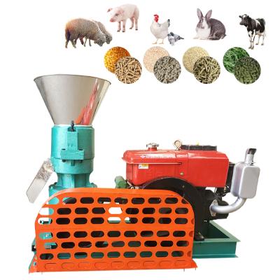 China Make Animal Feed Food Factory Direct Sales 12HP Diesel Engine Animal Feed Processing Machinery With Video Technical Support for sale