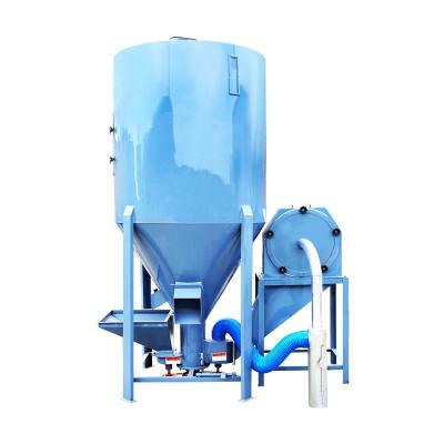 China Animal and Poultry Feed Processing Machine Hot Sale 1000kg/h Animal Feed Crusher Mixer Vertical Feed Mixer Machine for sale