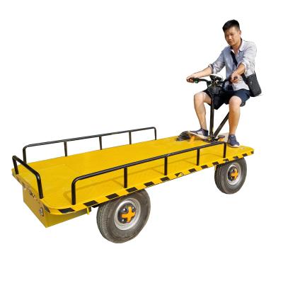 China New Product Warehouse Heavy Duty Cargo Transport Cart Flat Bed 4 Wheel Battery Operated Loading Capacity 1000kg for sale