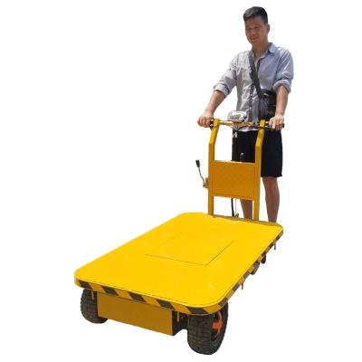 China Hot Selling Goods Short-distance Transportation For Supermarket Transportation 1000kg Durable Electric Hand Platform Trolley for sale