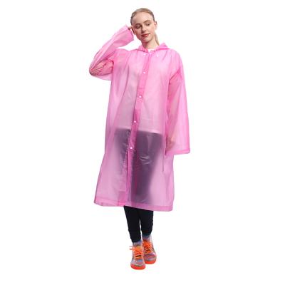 China Portable 100% Reusable Raincoat Women Single Rainwear Long Waterproof EVA Rise Waterproof EVA Biodegradable Rain Coat For Adult for sale