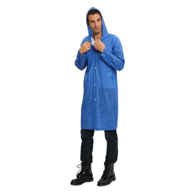 China Bachelorette Rainwear Free Sample Reusable PVC Raincoat 100% Blue Raincoat For Juniors And Adult for sale