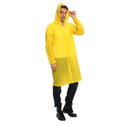 China Bachelorette Waterproof Clothing Free Sample Reusable PVC Raincoat 100% Yellow Raincoat For Men And Women for sale