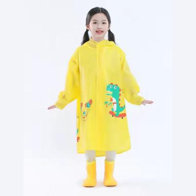 China Wholesale High Quality Raincoat Children Cartoon Raincoats Bachelorette Rain Coat EVA Children Raincoat With Hood Plastic Cute Reusable for sale