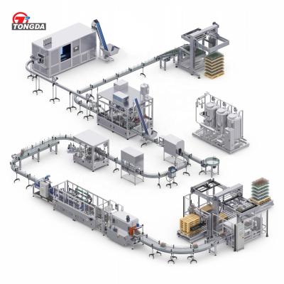 China Food High Capacity Automatic / Automatic Spirits / Liquor Filling Capping Case Labeling Packing Line for sale