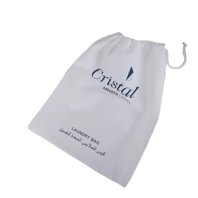 China Traditional Wholesale Reusable Printed Eco-Friendly Nonwoven Drawstring Travel Laundry Bag Cheap for sale