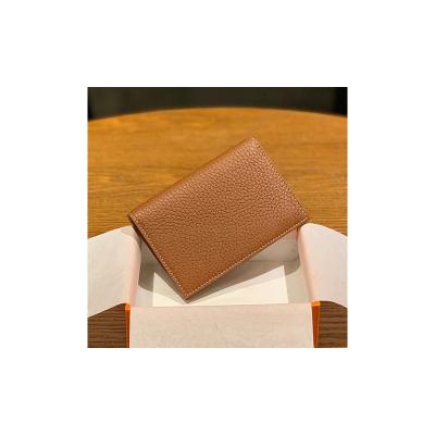 China Vintage H Family Logo Vintage Travel Credit Card Custom Bifold Leather For Man Card Bag for sale