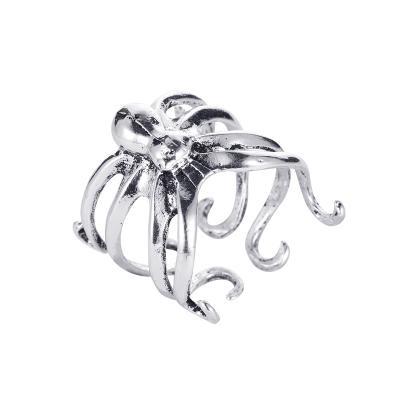 China Retro hyperbole necklace freestyle personalized octopus ring ksuru myth men's and women's gothic open index finger ring for sale