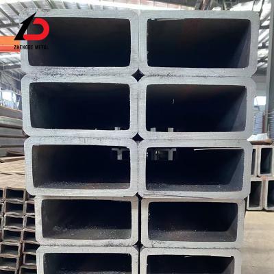 China Carbon Steel Ms Seamless Tube 50*100mm Rectangular Carbon 5 mm Thickness Seamless Tube Black Seamless Mild Steel Square Tube with Cut Process for sale