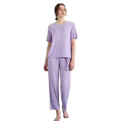 China 2022 Summer Women's PJ Two-Piece Set New Arrivals Squishy Sleepwear Pajamas Ladies Pajamas Soft Breathable Sleepwear for sale