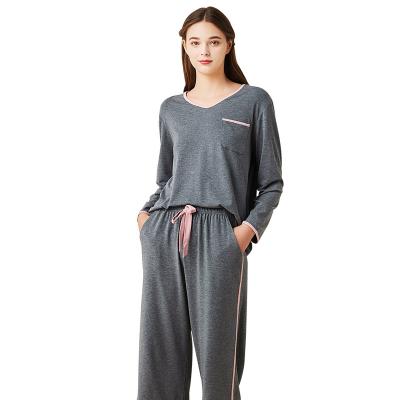 China Wholesale Breathable Soft Pajama Set Women's Long Sleeve Pajama Bamboo Fiber Sleepwear Two Piece Lounge To Use Pajamas For Women for sale