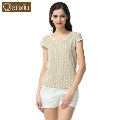 China Qianxiu Breathable High Quality Women Pajamas Set Best Clearance Short Price Led Cotton Sleepwear Home Wear For Women for sale