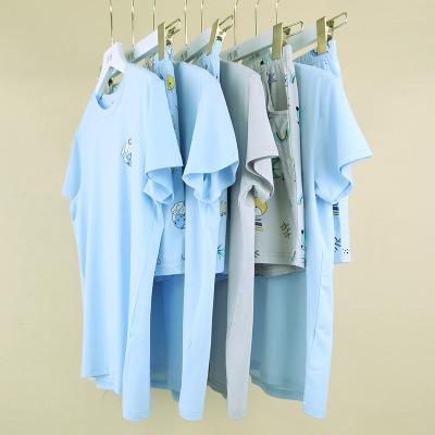 China Boys Cotton Bamboo Sleepwear Boy Pajamas Set Summer Short Sleeve Children's Home Wear Breathable Soft Pijamas Pajamas Wholesale for sale