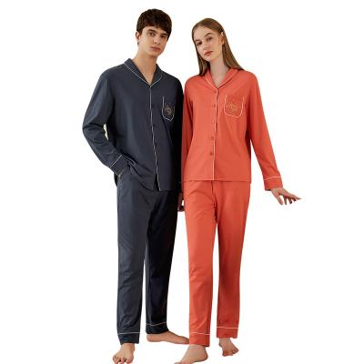 China Autumn Breathable Winter Couples Pajamas Men's Pajamas Men's Bamboo Cotton Men's Nightwear Suit Sleepwear Set for sale