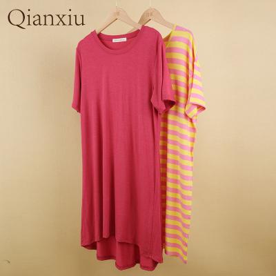 China Factory Outlet Quality Bamboo Fiber Nightgown Breathable Sleep Shirt For Women Single Sleeve Sleepwear Night Gowns Short for sale