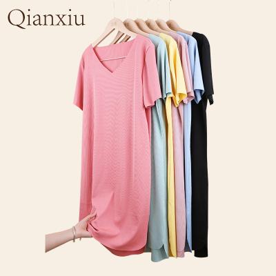 China Silky Cheapest Nightgown For Ladies Summer Ice Feeling Pajamas For Women Short Sheath Sexy Slim Sleep Dress Nightgown Night Dresses for sale