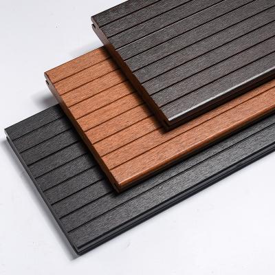 China Modern High Density Solid 18mm Thickness Carbonized Strand Woven Natural Bamboo Decking Outdoor Flooring Park Floor Groove for sale