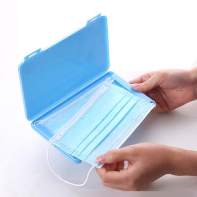 China 2021 Fashion Recyclable Useful Plastic Manufactures Direct Sale Face Mask Storage Box Casees Facemasks Portable Holder Case for sale