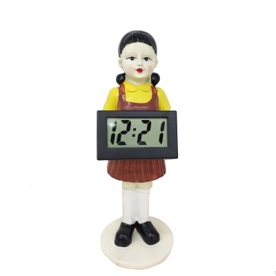 China LUMINOVA Squid Girl Doll 123 Custom Korean Wooden Man's Little Alarm Clock Wake Up Squid Alarm Clock for sale