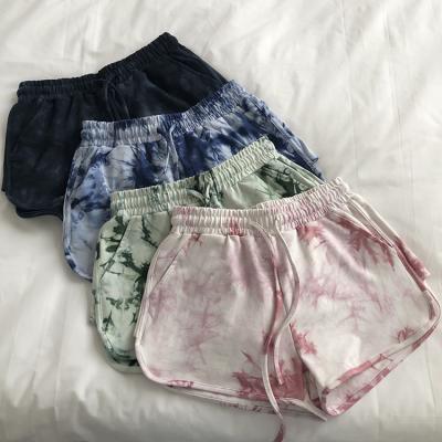 China Women's Swim Dye Ladies Waist Tie Dye Panel Shorts Plus Trunks for sale