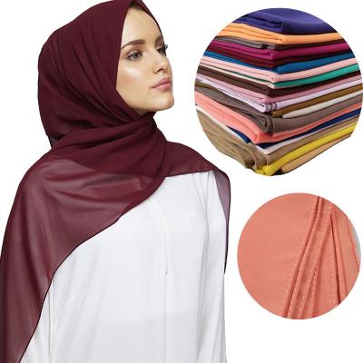 China Wholesale Soft Women Wear Decoration Chiffon Scarf Hijab Muslim Hijabs for sale