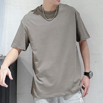 China Custom Made Oversize T-shirt Anti-wrinkle Logo Embroidery High Quality Simple 100% Cotton T-shirt With Private Label for sale