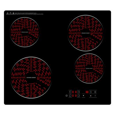 China Commercial 59CM Integrated 6400W 4 Zone Ceramic Electric Cooktops Hobs for sale