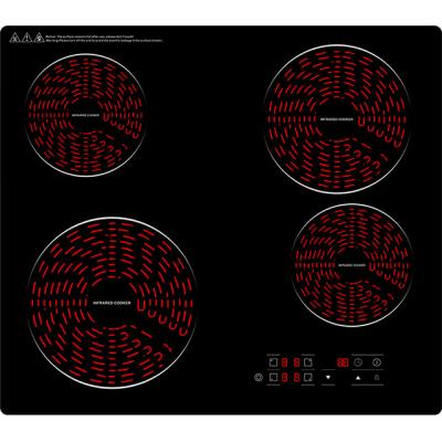 China Zone 6400W 4 Built-in Ceramic Cooktops Commercial 60CM Hos for sale