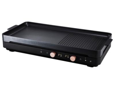 China Button control+Touchpad Black Two Burner Induction Combine Cooker Induction Cooktop With Electric Barbecue / Grill for sale