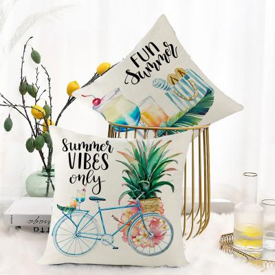 China Customized Indoor Printed Canvas Cover Folded Friendship Decorative Gifts Pillow Case Tile With Flower And Car Pattern for sale