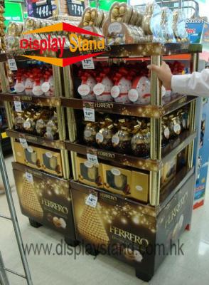 China Corrugated Cardboard Pallet Display Stand for Chocolate , UV coating Surface for sale