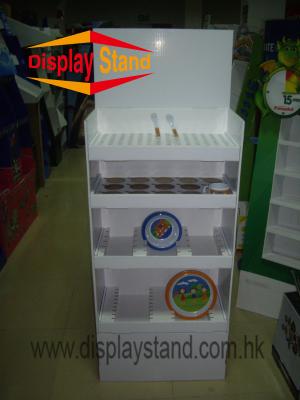 China Corrugated POP Cardboard Floor Display Stands For Dishes / Bowls / tableware  for sale