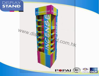 China Cardboard Pallet Display with 4C Printing , Custom 4 Sided Retailing Display with angled Tiers for sale