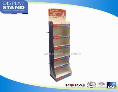 China Wall Paper Retail Cardboard Display Unit / Christmas Gift Cards Shelf Decoration Rack for sale