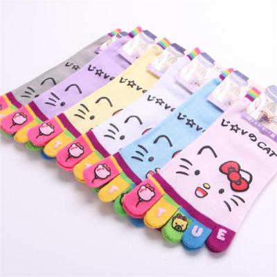 China Women's fancy socks with five toes for sale