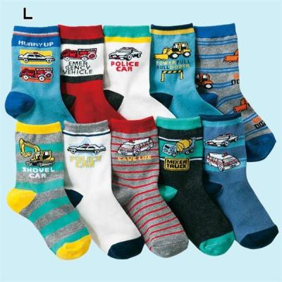 China Top selling knitted terry cotton boys hosiery in fancy japan cartoon design for sale