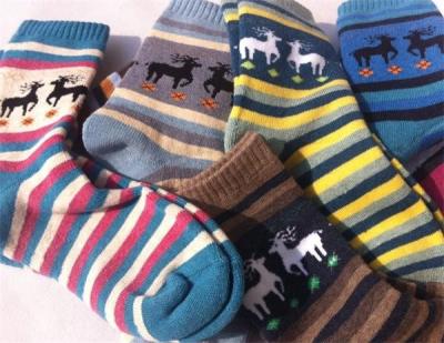 China 2015 Funky christmas deer patterned design cosy cotton eco-friendly dress socks for women for sale