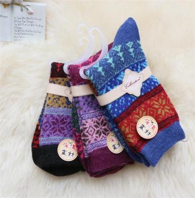 China 2015 Newest christmas tree design dri-fit winter wool thick dress socks for women for sale