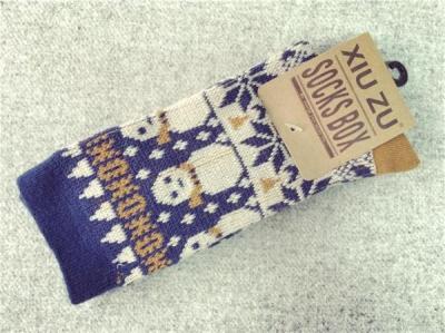 China Graceful customized christmas snowman design winter acrylic AZO-free socks for female for sale