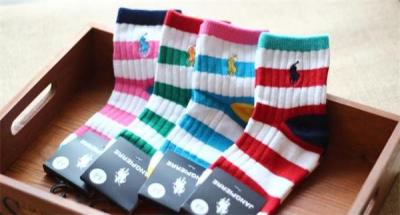 China 2015 Hot selling stripe design embroiderying logo OEM AZO-free cotton hosiery for baby for sale