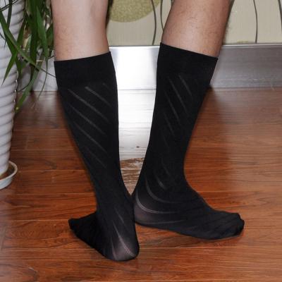 China Latest Sexy Crew Knee High TNT Sheer Nylon Socks For Business Men for sale