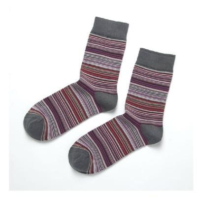 China Fashionable striped mid-calf length custom crew dress cotton spring socks for businessmen for sale