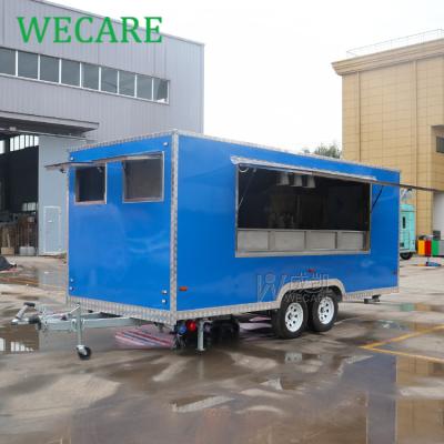 China Cooking Oil Factory Wecare 5m BBQ Fast Mobile Street Food Cart Trucks Food Trailers Fully Equipped Bar Trailers Mobile Food Truck for sale