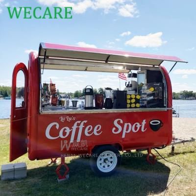 China Winery Wecare One Stop Mobile Food Trailer Makers Coffee Cart for sale